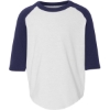 Custom Toddler Three-Quarter Sleeve Baseball Jersey White/ Navy