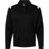 Custom Mens On The Rise Quarter-Zip Pullover Black/ White