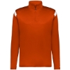 Custom Mens On The Rise Quarter-Zip Pullover Burnt Orange/ White