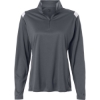 Custom Womens On The Rise Quarter-Zip Pullover Graphite/ White