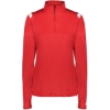 Custom Womens On The Rise Quarter-Zip Pullover Red/ White
