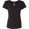 Custom Womens Perfect-T Triblend V-Neck T-Shirt Black Triblend