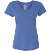 Custom Womens Perfect-T Triblend V-Neck T-Shirt Royal Triblend