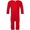 Custom Infant Long Legged Baby Rib Bodysuit Red