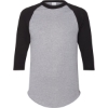 Custom Unisex Three-Quarter Raglan Sleeve Baseball Jersey T-Shirt Athletic Heather/ Black