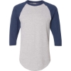 Custom Unisex Three-Quarter Raglan Sleeve Baseball Jersey T-Shirt Athletic Heather/ Navy