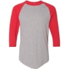 Custom Unisex Three-Quarter Raglan Sleeve Baseball Jersey T-Shirt Athletic Heather/ Red