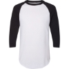 Custom Unisex Three-Quarter Raglan Sleeve Baseball Jersey T-Shirt White/ Black