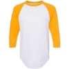 Custom Unisex Three-Quarter Raglan Sleeve Baseball Jersey T-Shirt White/ Gold