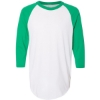 Custom Unisex Three-Quarter Raglan Sleeve Baseball Jersey T-Shirt White/ Kelly