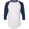 Custom Unisex Three-Quarter Raglan Sleeve Baseball Jersey T-Shirt White/ Navy
