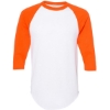 Custom Unisex Three-Quarter Raglan Sleeve Baseball Jersey T-Shirt White/ Orange