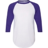 Custom Unisex Three-Quarter Raglan Sleeve Baseball Jersey T-Shirt White/ Purple