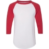 Custom Unisex Three-Quarter Raglan Sleeve Baseball Jersey T-Shirt White/ Red