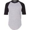 Custom Youth Three-Quarter Sleeve Baseball Jersey Athletic Heather/ Black