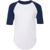 Custom Youth Three-Quarter Sleeve Baseball Jersey White/ Navy