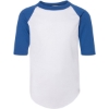 Custom Youth Three-Quarter Sleeve Baseball Jersey White/ Royal