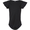 Custom Infant Flutter Sleeve Baby Rib Bodysuit Black