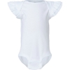 Custom Infant Flutter Sleeve Baby Rib Bodysuit White