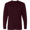 Custom Mens B-Tech Cotton-Feel Long Sleeve T-Shirt Maroon
