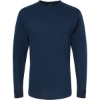 Custom Unisex Gold Soft Touch Long Sleeve T-Shirt Deep Navy