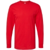 Custom Unisex Gold Soft Touch Long Sleeve T-Shirt Deep Red