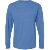 Custom Unisex Gold Soft Touch Long Sleeve T-Shirt Heather Royal