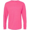Custom Unisex Gold Soft Touch Long Sleeve T-Shirt Neon Pink