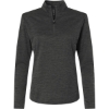 Custom Womens Pro-Lock Performance Mélange Quarter-Zip Pullover Black Melange