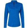 Custom Womens Pro-Lock Performance Mélange Quarter-Zip Pullover Royal Melange