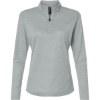 Custom Womens Pro-Lock Performance Mélange Quarter-Zip Pullover Silver Melange