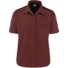 Custom Womens Poplin Airflow Cook Shirt with OilBlok Merlot Heather/ Black