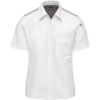 Custom Womens Poplin Airflow Cook Shirt with OilBlok White/ Grey