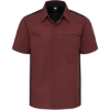 Custom Poplin Airflow Cook Shirt with OilBlok Merlot Heather/ Black