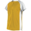 Custom Womens Two Button Fastpitch Jersey Gold/ White