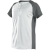 Custom Womens Two Button Fastpitch Jersey White/ Charcoal