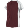 Custom Girls Two Button Fastpitch Jersey Maroon/ White