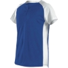 Custom Girls Two Button Fastpitch Jersey Royal/ White