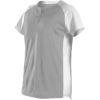 Custom Girls Two Button Fastpitch Jersey Silver/ White