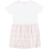 Custom Toddler Fine Jersey Dress White/ Lilac Stripe