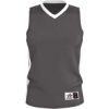 Custom Mens Single Ply Basketball Jersey Charcoal/ White