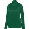 Custom Womens Wicking Fleece Quarter-Zip Pullover Dark Green