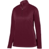 Custom Womens Wicking Fleece Quarter-Zip Pullover Maroon