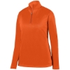 Custom Womens Wicking Fleece Quarter-Zip Pullover Orange