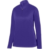 Custom Womens Wicking Fleece Quarter-Zip Pullover Purple