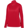Custom Womens Wicking Fleece Quarter-Zip Pullover Red