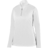 Custom Womens Wicking Fleece Quarter-Zip Pullover White