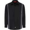 Custom Mens Industrial Colorblocked Long Sleeve Shirt Black/ Dark Charcoal