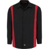 Custom Mens Industrial Colorblocked Long Sleeve Shirt Black/ English Red