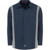 Custom Mens Industrial Colorblocked Long Sleeve Shirt Dark Navy/ Smoke